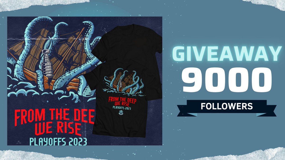Thanks everyone for helping us reach 9,000 followers! To celebrate, we're giving away three of our 2023 Playoffs shirts. For a chance to win, Follow + Retweet this tweet by Thursday 5/4 at 2PM. #SEAKraken