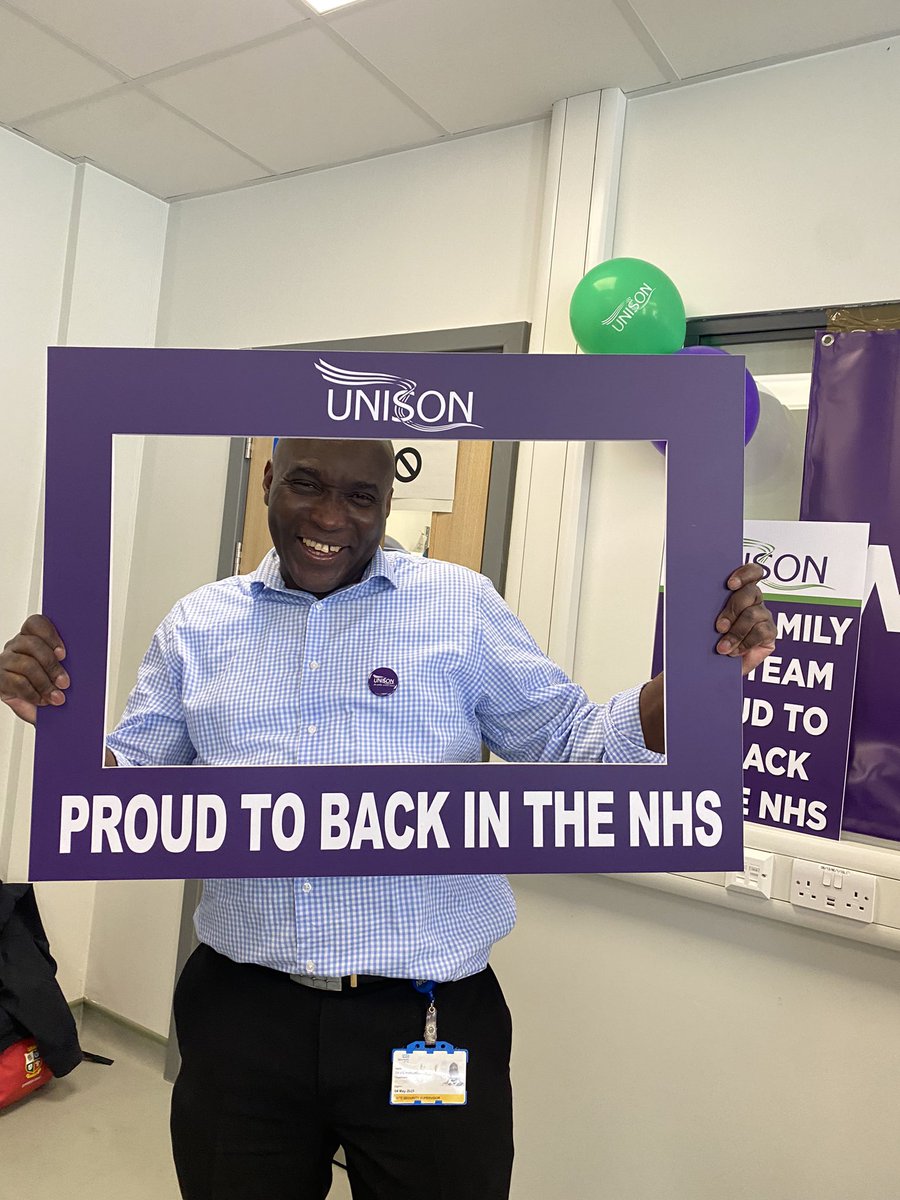 Rosieorganiser's tweet photo. Smiles all round as today we celebrated SERCO staff coming in-house at Newham Hospital! A UNISON victory of levelling up staff, as the NHS is all ONE team and should be treated as such. Great to hear from General Secretary @cmcanea and Regional Secretary @organiserjo https://t.co/faBYkANhNH