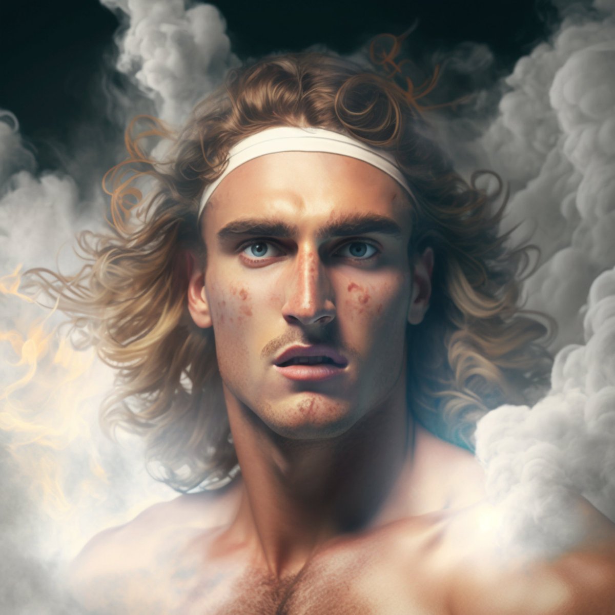 BastienFachan's tweet photo. Tennis players as their nicknames (AI-generated)

1. Stefanos Tsitsipas as The Greek God https://t.co/uqwpLF5YKK