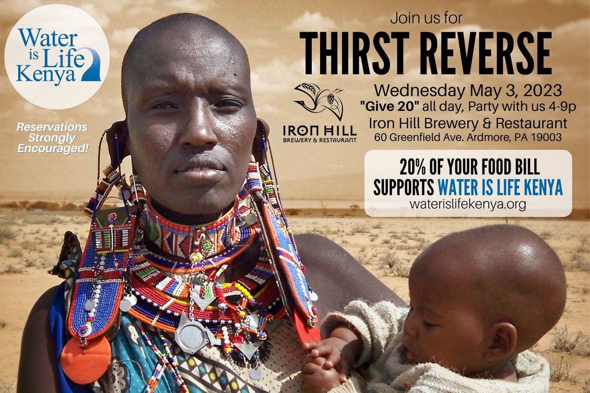 It’s almost time for Thirst Reverse at Iron Hill in Ardmore, PA! Swing by for food, some drinks, and to see our collection of Kenyan Beaded Handicrafts in person 🍻