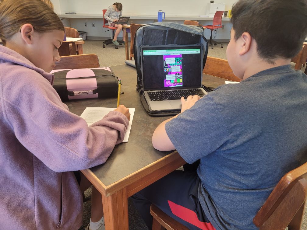 SHMSMavericks's tweet photo. Ms. Sweetwood's ELA7 shared their infographics with peers today as part of their class novel unit. They presented research on topics from "I Will Always Write Back" by #Caitlyn Alifirenka, @MartinGanda, & Liz Welch. #Learn230 #SHMSMavsRead https://t.co/P3zPBbVTOs