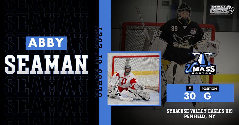 UMass Boston Womenβs Ice Hockey (@beaconswhockey) on Twitter photo And last but not least, #30 Abby Seaman from Syracuse Valley Eagles U19! Welcome to Boston, Abby! <a href="/syracuse_1/">Syracuse Valley Eagles 19U Tier 1 Girls Hockey</a> <a href="/UMassBeacons/">UMassBostonAthletics</a> And last but not least, #30 Abby Seaman from Syracuse Valley Eagles U19! Welcome to Boston, Abby! <a href="/syracuse_1/">Syracuse Valley Eagles 19U Tier 1 Girls Hockey</a> <a href="/UMassBeacons/">UMassBostonAthletics</a>