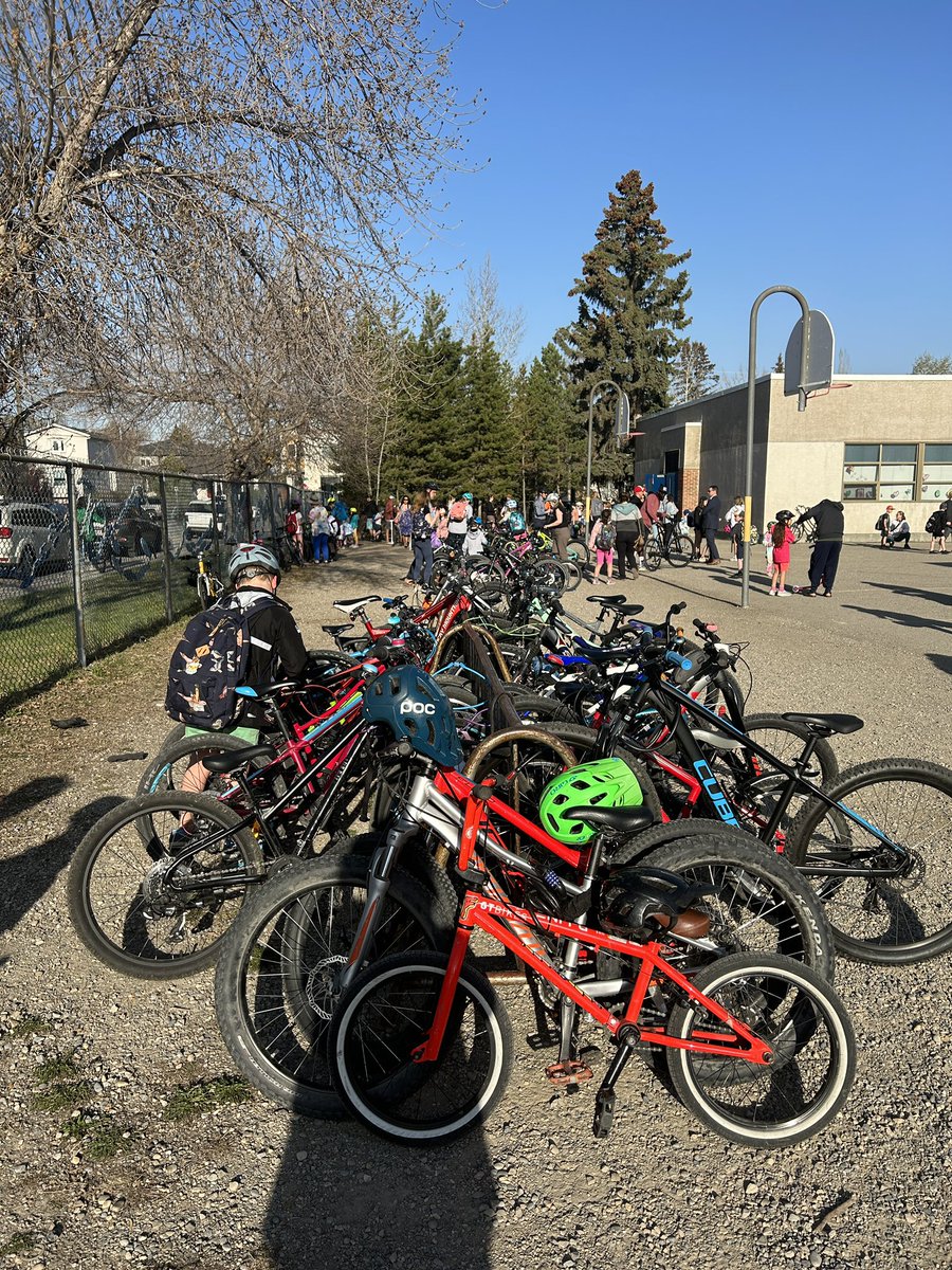 HuttonAltadore's tweet photo. We had a great turnout for bike to school day! https://t.co/w3rHDGj9wf