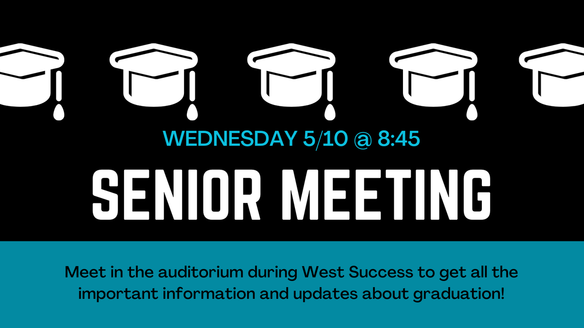 Get the answers to all those questions about graduation! If you are not normally on campus during this time, please make plans to be here for this meeting!