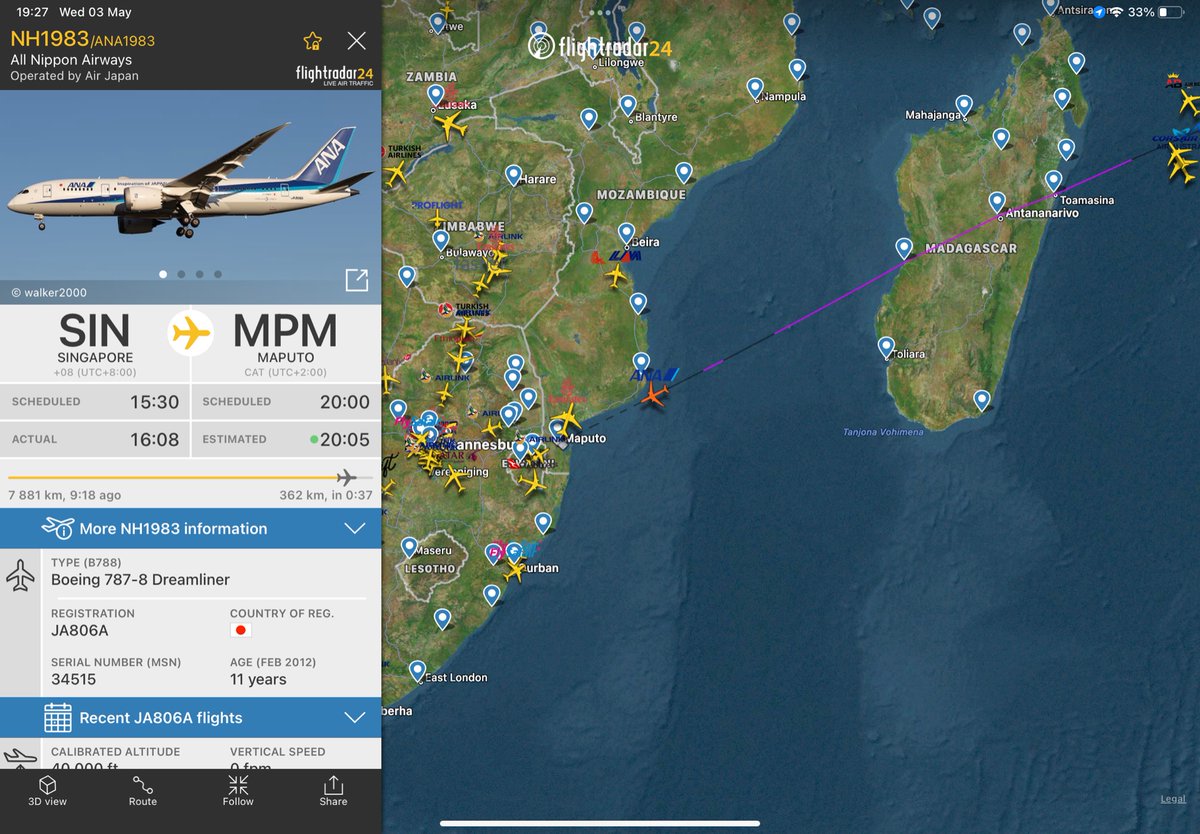 Anyone have any idea about this ?
Why is ANA coming to Maputo, Mozambique?
<a href="/flightradar24/">Flightradar24</a>