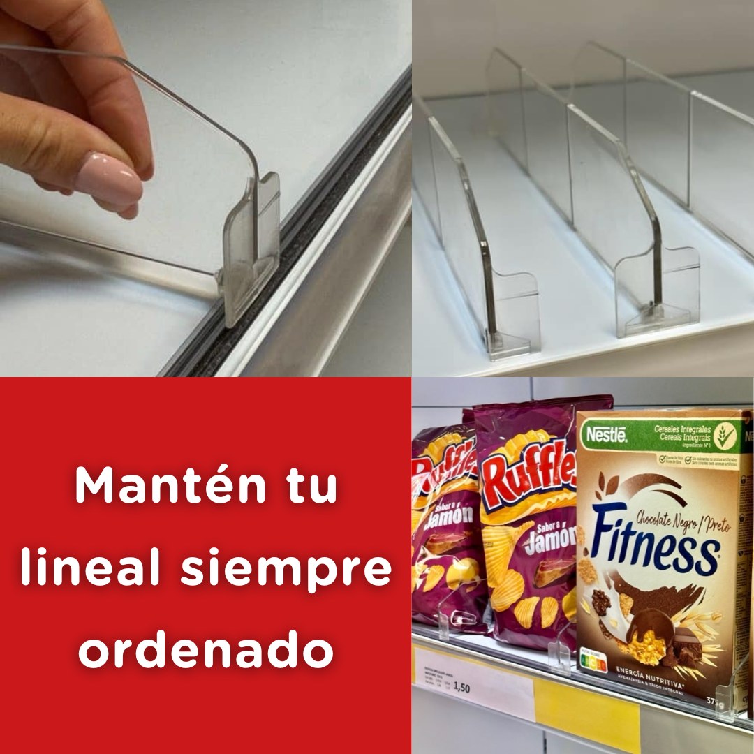 ✅ Nuestros separadores para balda ordenan tus productos evitando que se caigan hacia el lado o se vean desorganizados y hacen que tu cliente se lleve una buena experiencia de compra y le apetezca coger tus productos.

misueretail.com/categoria-prod… 

#equipamientocomercial