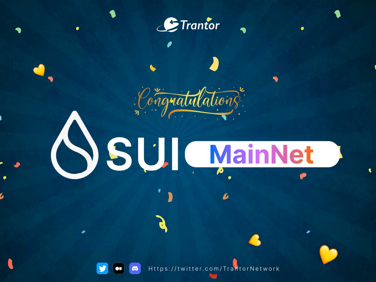 🌊Today is an exciting day. <a href="/SuiNetwork/">Sui</a> Mainnet launched!! 

🌠#Trantor is also about to embark on a new journey!  

🎯Like, Retweet and leave your address below, if you're ready for #suinami!

🎁10 Trantor NFT (SUI) WL