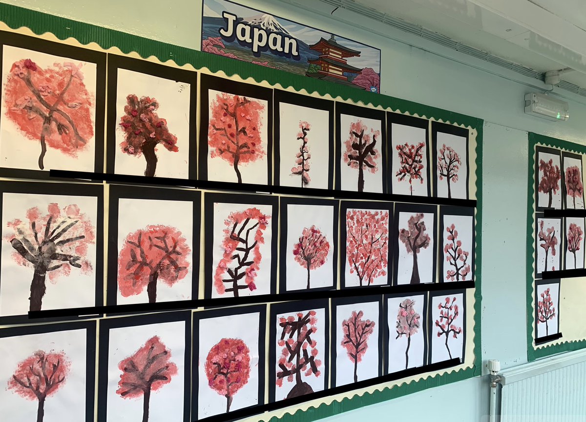 missmackison's tweet image. How fab are these!🌸As part of our Japan topic, P6 have painted Cherry Blossom trees using a mix of cotton wool balls and paint brushes!🌸

#primaryteacher #secondlevel #art #PGDE
