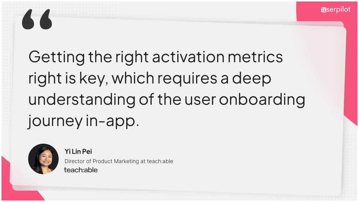teamuserpilot's tweet image. As Yi Lin Pei mentions, "getting the right activation metrics right is key." .
Since #useractivation is the metric that has the highest impact on revenue growth, not prioritizing it will affect your Growth Rate.
👉See the full quote on buff.ly/3ArxhvH
#SOSO23 #onboarding