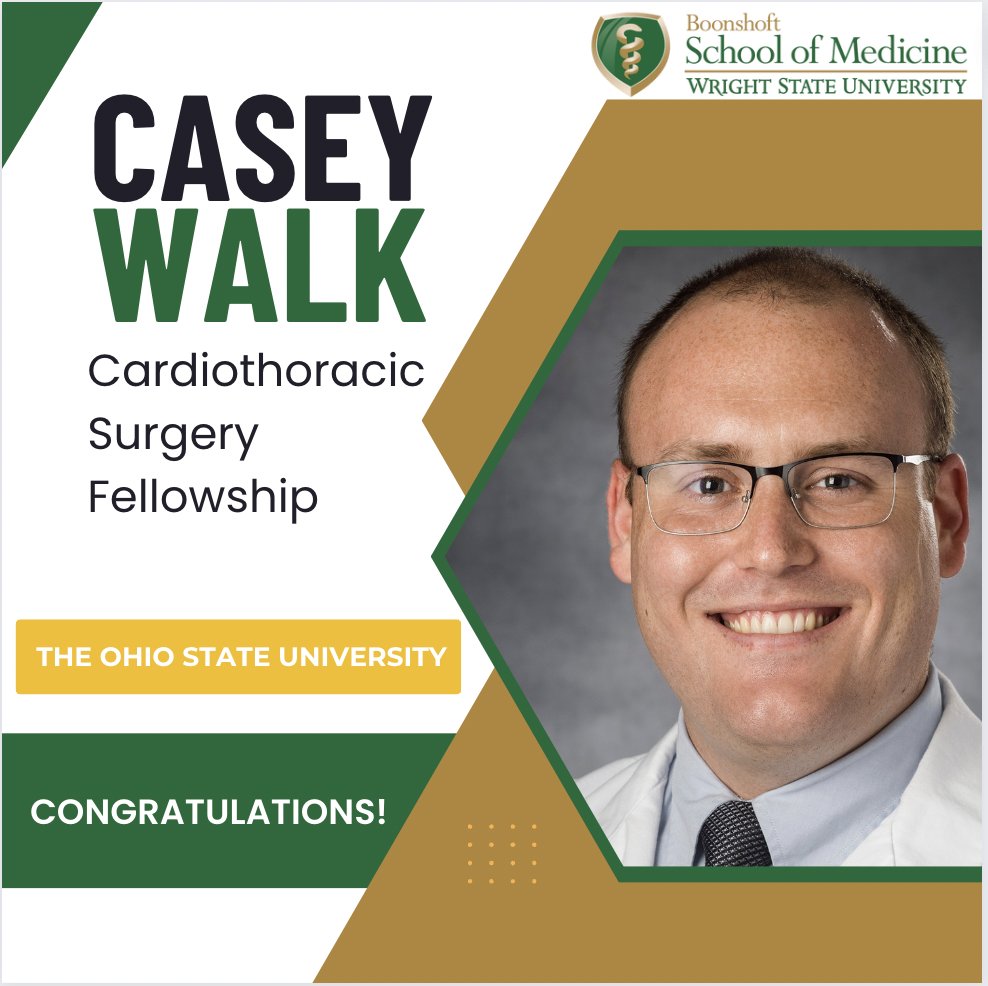 WSUBSOMSurgery's tweet image. 🎉Congratulations to @CaseyWalkMD on matching into #Cardiothoracic Fellowship at @ohiostatesurg ! ❤️