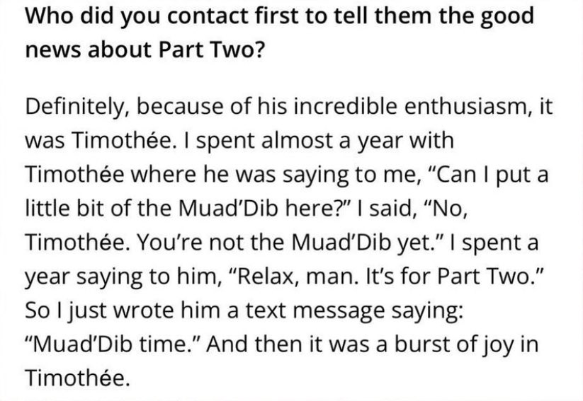 HELLLLHOOOOLE's tweet image. Muad&apos;Dib time