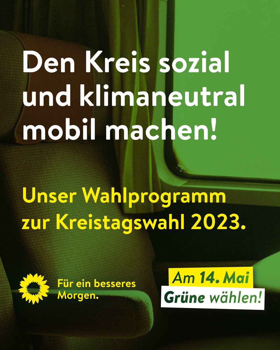 GruenePi's tweet photo. Kurz &amp; knapp: Unser Kreiswahlprogramm zur #KommunalwahlSH2023.  

Dies sind unsere Ziele im Bereich #Mobilität! 🚌🚅

Mehr Infos: https://t.co/bHOFvpTrn5

#heutemorgengrün #füreinbesseresmorgen https://t.co/XjetkABN7B