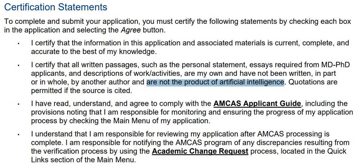 Medical school applicants in 2023 have to attest that their essays have not been written by AI.