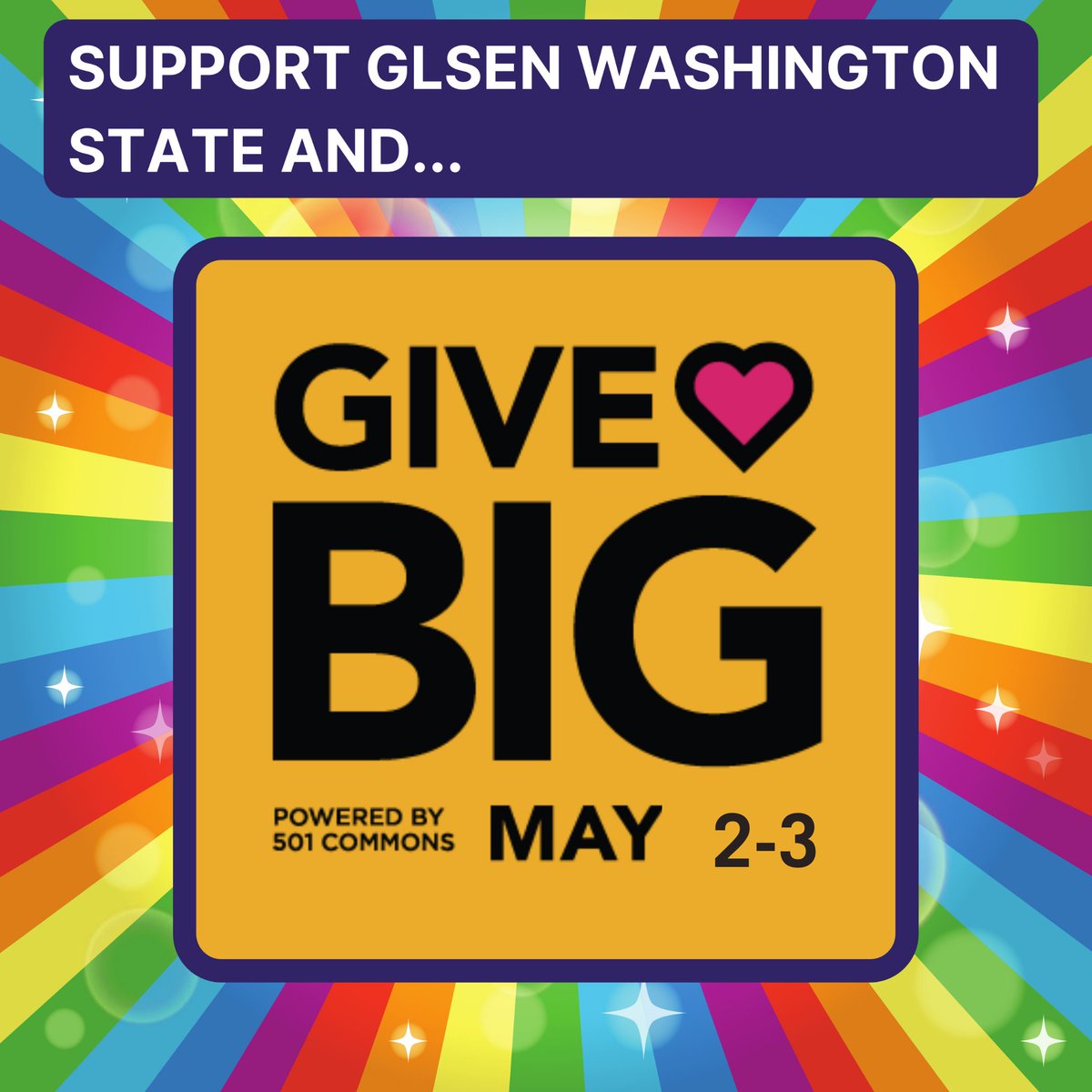 glsenwa's tweet photo. Even a small donation would help us reach our goal. Your #donation will help us create Safe and Inclusive school environments for LGBTQ+ Students and Educators when you #GiveBIG TODAY.  https://t.co/qCSnoK45EQ https://t.co/Cwnq1y3Cmh
