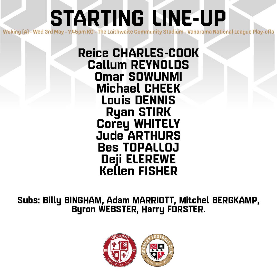 Ekstrem Takke Vulkan Bromley FC on Twitter: "Here's how we start for tonight's play-off  eliminator 👥 #WeAreBromley https://t.co/hPuQRn9aBI" / Twitter