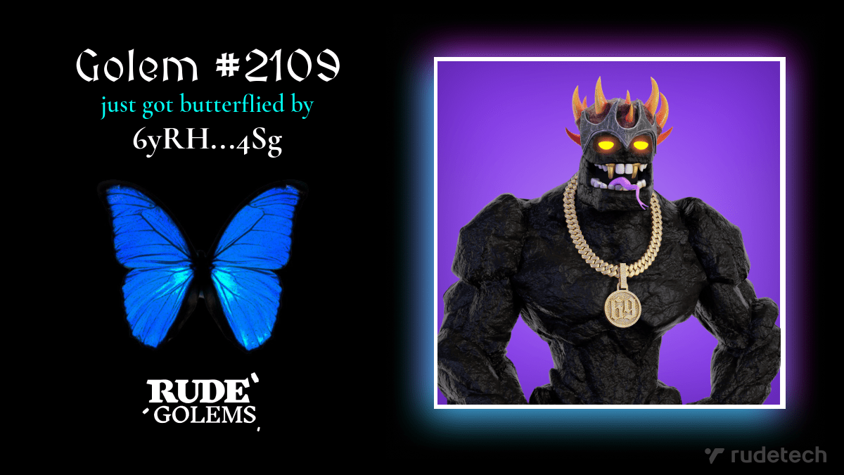 RudeRework's tweet image. A Rude Golem just changed it's appearance! 🦋😱 #RudeRework #RudeGolems
