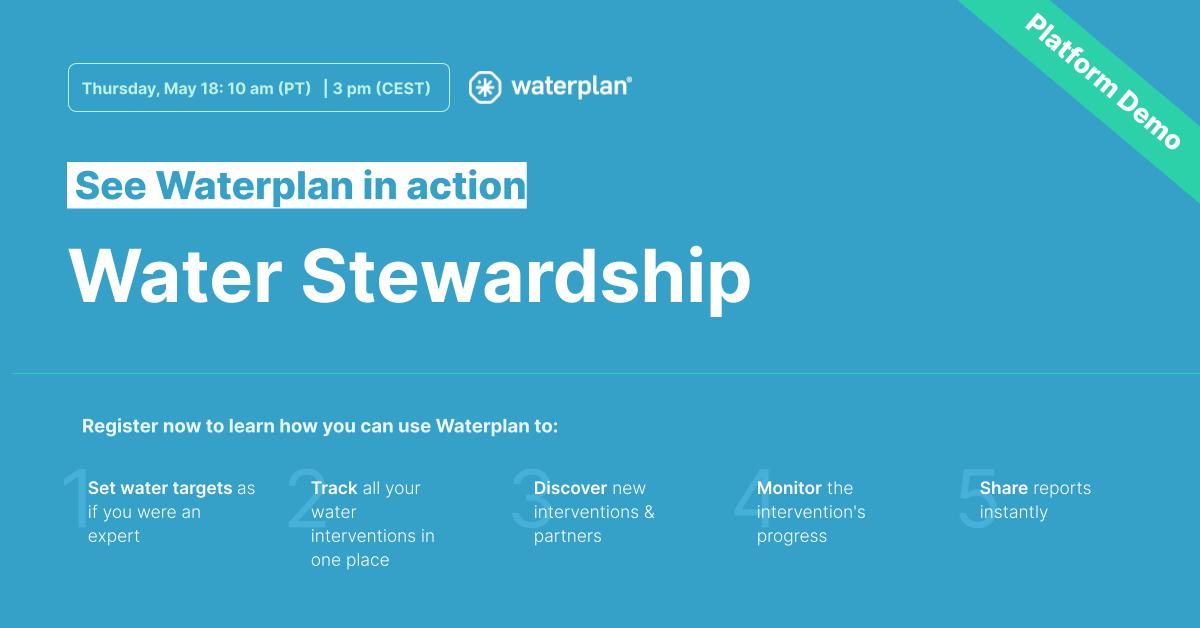 🗓️#Water Stewardship Platform Demo on May 18! Discover how Waterplan can help you monitor your nature-based solutions &amp; uncover new interventions and partners to achieve your targets. Register now:
👉15 hs CEST: waterplan.registration.goldcast.io/events/9364002… 
👉10 hs PT: waterplan.registration.goldcast.io/events/43b1334…