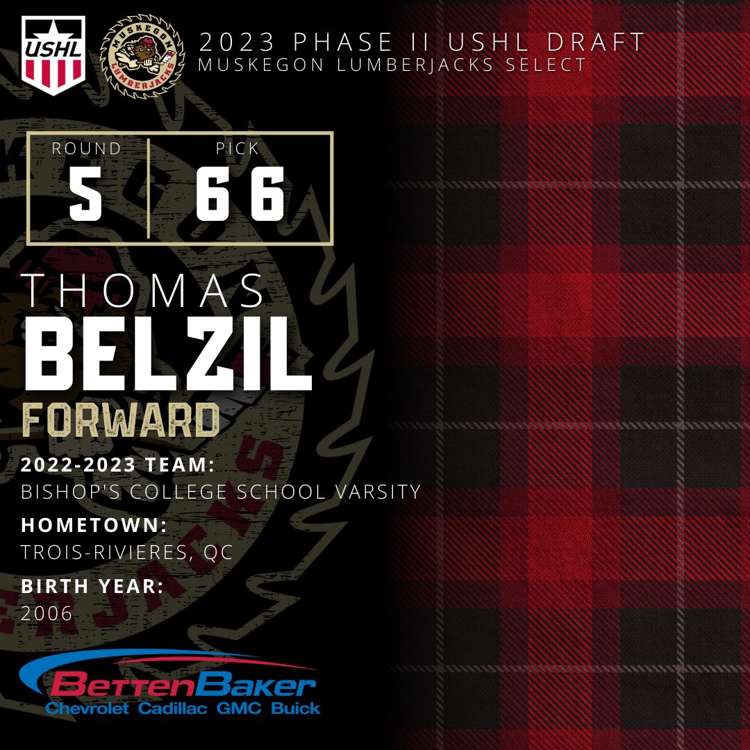 MuskegonJacks's tweet photo. The Lumberjacks used the 66th pick to select Thomas Belzil from Trois-Rivieres, Quebec. @Tombelzil
This past season at the Bishops College School Belzil had 134 points in 93 games. A player with a competitive edge Belzil can shoot the puck like none other shown by his 53 goals this season.
#chopchop