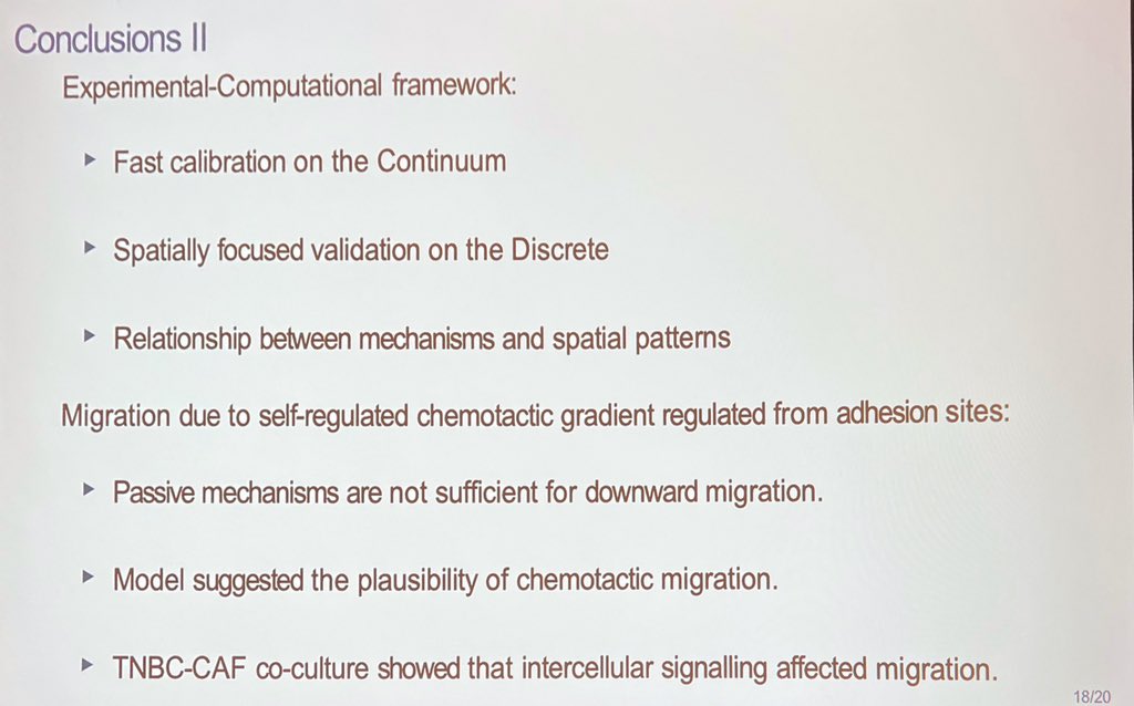 ara_anderson's tweet photo. Next we have Nikolaos Dimitriou presenting, Investigating sedimentation in 3D cultures with an integrated experimental-computational framework #MathOnco23 https://t.co/9tUuN9ut5J