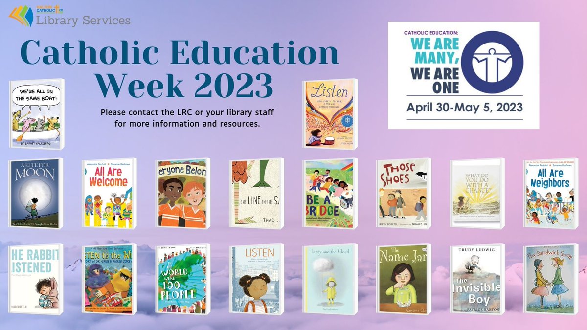 What to Read Wednesday - It's Catholic Education Week! Contact your <a href="/HCDSB/">Halton Catholic DSB</a> school library or the LRC for this week's themes and books and for more helpful information and resources. #LRCCheckItOut