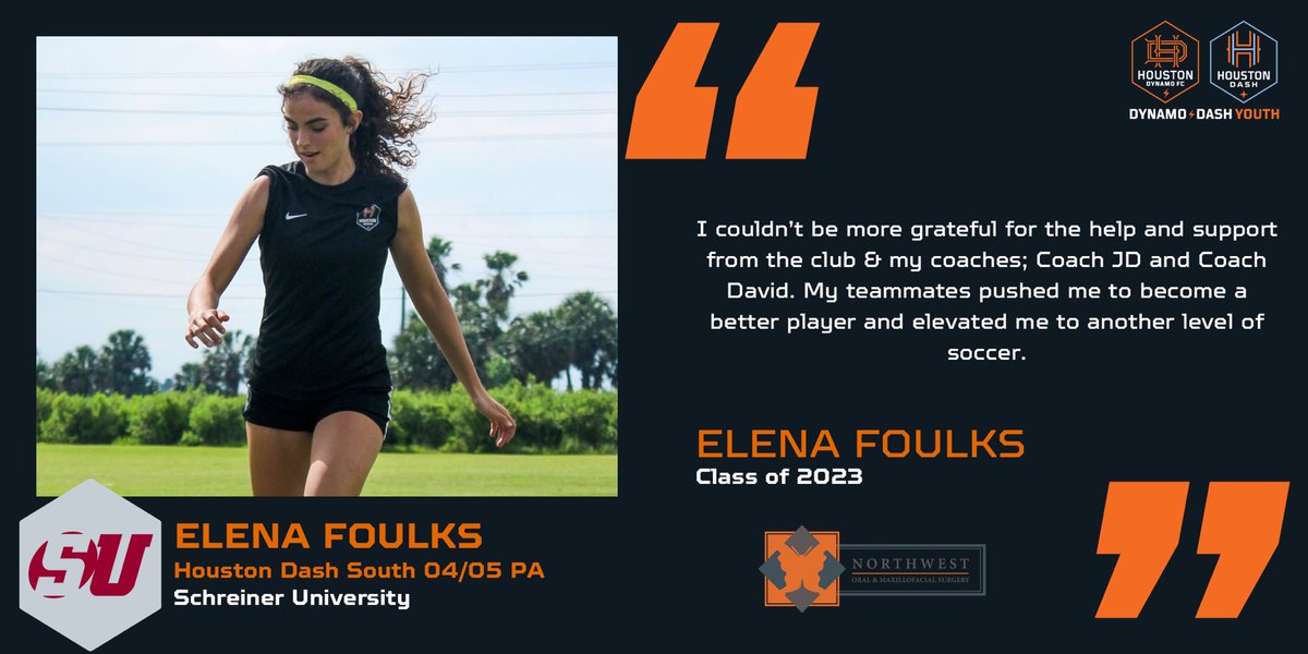 HTX Soccer (@htxsoccer) on Twitter photo 🚨College Commitment! 🚨
Elena Foulks from the Houston Dash South 04/05 PA has committed to <a href="/SchreinerWSOC/">Schreiner Women’s Soccer</a> ! Congrats, Elena! 🧡
#dynamodashyouth #ddycollegecenter #ddycff #collegefitfinder <a href="/stxsoccer/">South Texas Youth Soccer</a> @nwomsmarketing 🚨College Commitment! 🚨
Elena Foulks from the Houston Dash South 04/05 PA has committed to <a href="/SchreinerWSOC/">Schreiner Women’s Soccer</a> ! Congrats, Elena! 🧡
#dynamodashyouth #ddycollegecenter #ddycff #collegefitfinder <a href="/stxsoccer/">South Texas Youth Soccer</a> @nwomsmarketing