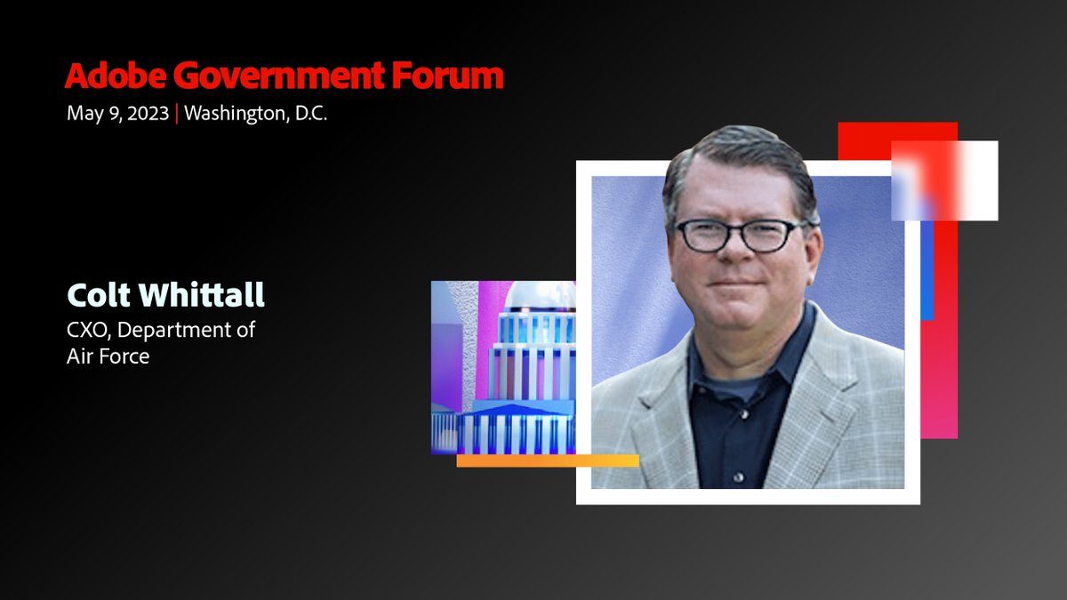 AdobeExpCloud: Calling government innovators: Don't miss the 14th annual #AdobeGovForum on May 9 in Washington, D.C. Join Colt Whittall, CXO of the U.S. Air Force, and other top #leaders to learn how to transform your digital services with an experience-…