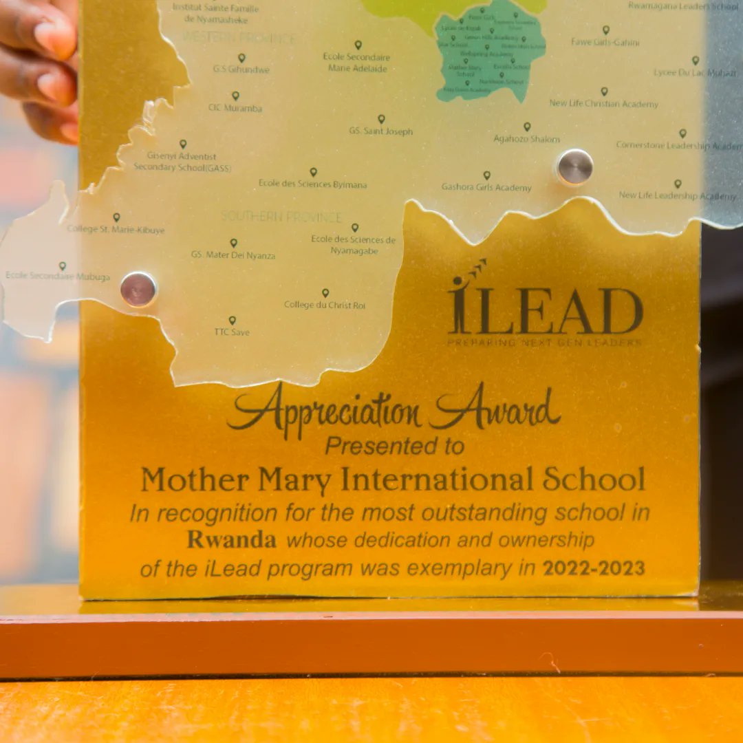 MOTHERMARYINTER's tweet photo. Today, we received an appreciation award from I Lead program in recognition as the most outstanding school in Rwanda for our dedication and ownership of the iLead program for being exemplary in 2022-2023.

📸: M.M studio https://t.co/4gC9NHMmPF