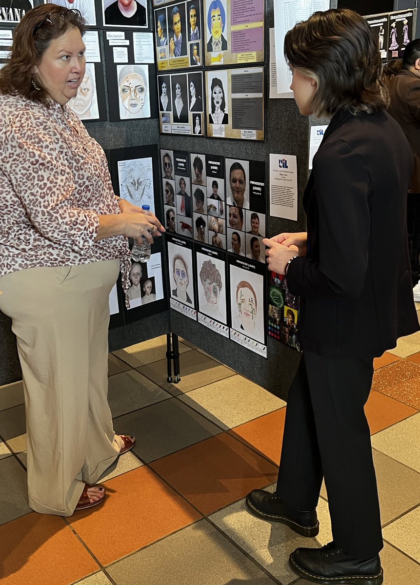 lcreektheatre's tweet photo. Piper’s presentation for State UIL Theatrical Design is now complete and it went great! The judge’s feedback was very positive and informative, and she also gave some things to work on for next time. Now we wait for awards at 3pm! https://t.co/Tqf7RfADVB