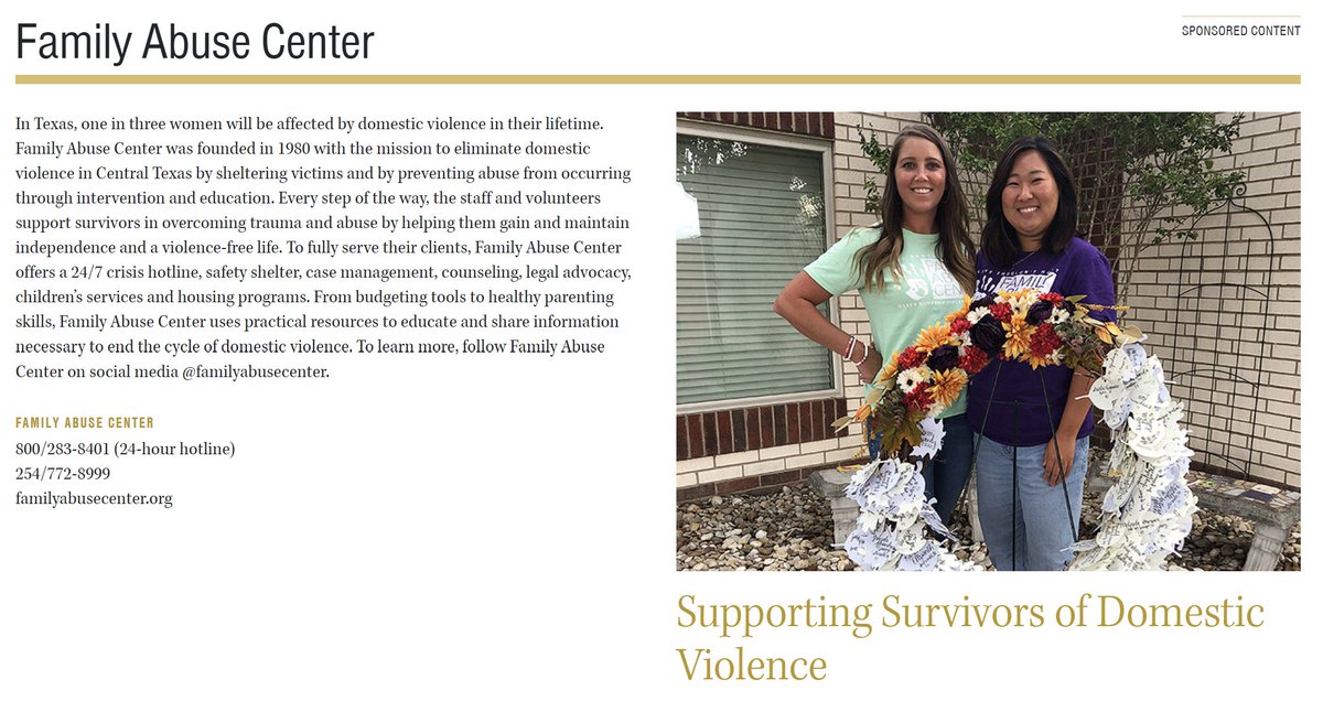 WacoFAC's tweet photo. Always grateful for @WACOAN and the work they do to highlight local nonprofits like us! Thanks for helping us spread our mission of eliminating domestic violence in Central Texas.
#LoveShouldntHurt #EndDV #DomesticViolenceAwareness #WacoTX #Waco https://t.co/xkrngQtcDS