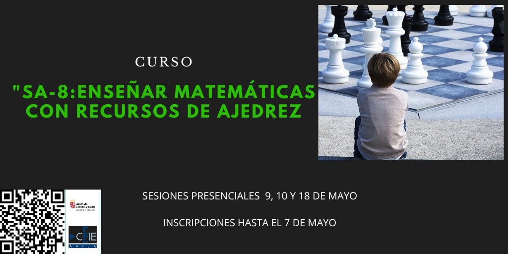 CFIE_Avila's tweet photo. 📢Aún no te has enterado?
El @CfieA te ofrece una oportunidad de formarte en el uso del ajedrez♟️ como recurso educativo y social.
📝Abierto el plazo de inscripcion
#formacioncyl https://t.co/fvlTw2eRwI