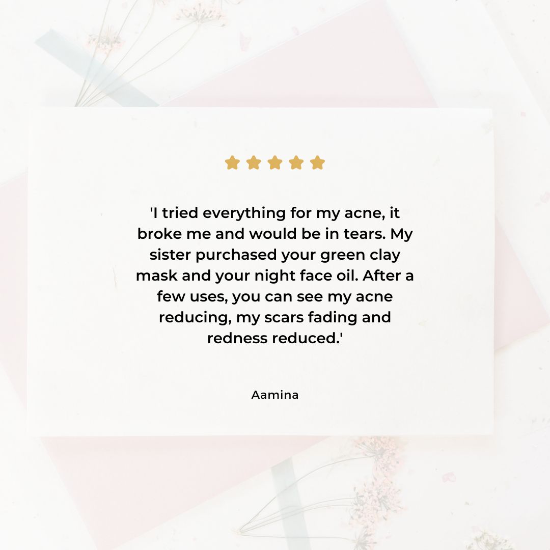 Customer review time ⭐⭐⭐⭐⭐

Explore the fragrance free night face oil and the green clay mask to save some coins.