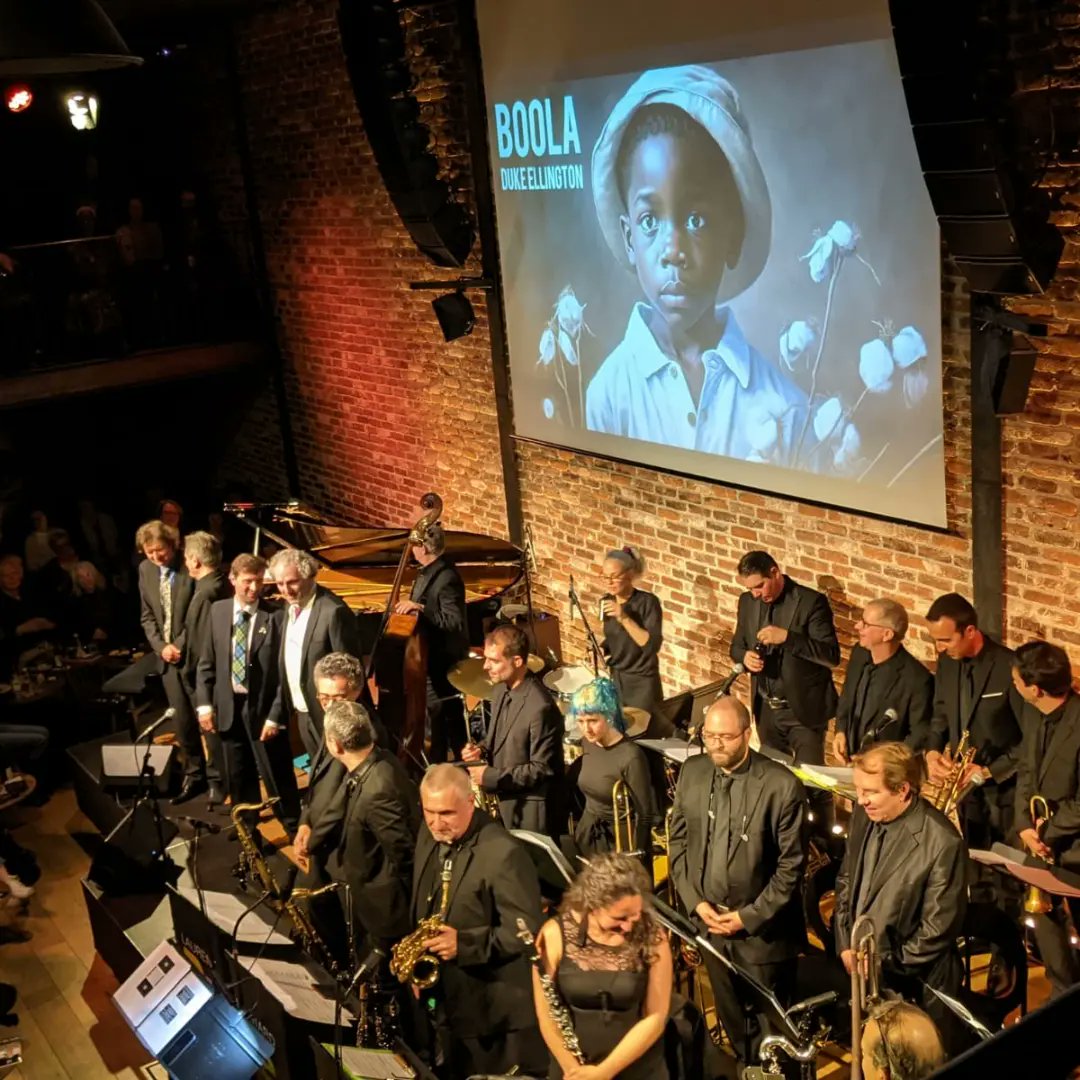 HarmonyInHarlem's tweet photo. Still on a high after Saturday's concert at Le #BalBlomet in #Paris with Laurent Mignard's Duke Orchestra.
A world premier of #Boola by #dukeellington with the scores discovered by me, coordinated with readings from Duke's original script. An important moment in #jazz history. https://t.co/h5AiGVfr7k