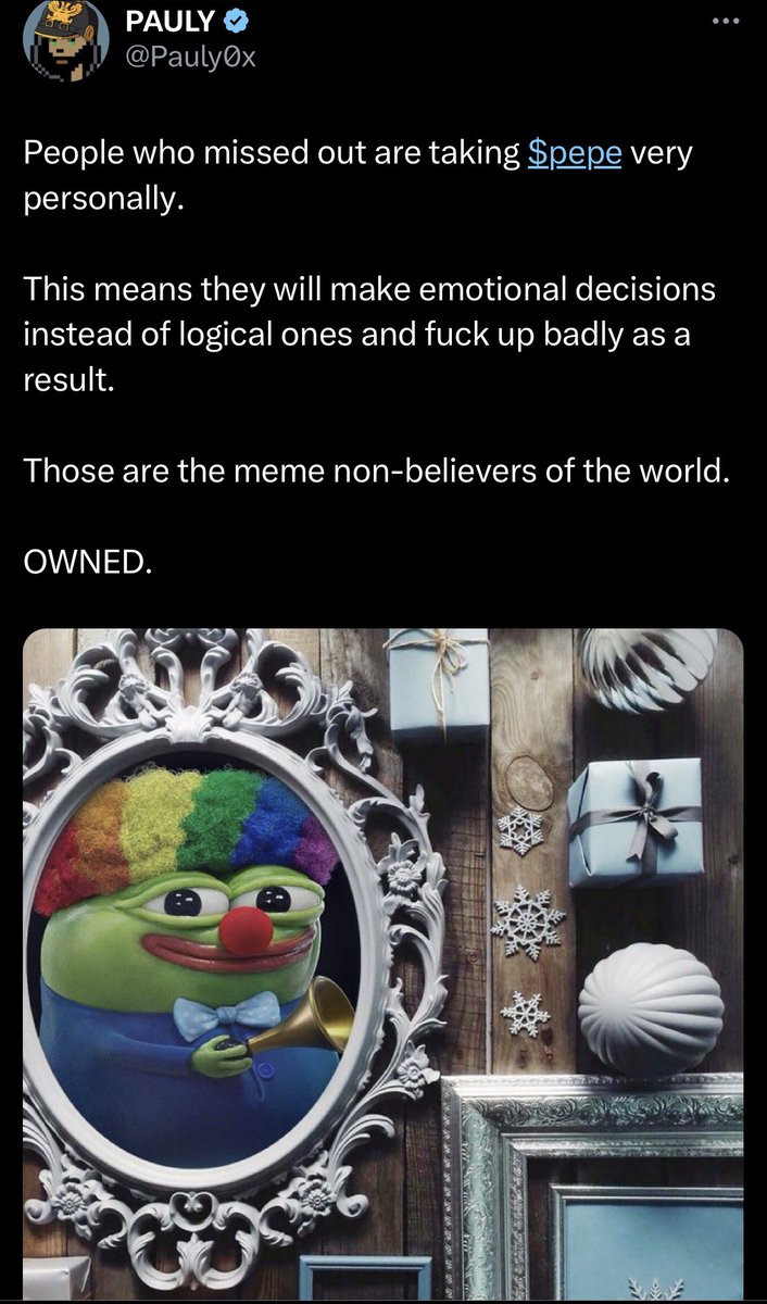 Lex_630's tweet photo. @Pauly0x Can @ClownPepeToken 🤡 be frens with $PEPE 🐸

Idk if that’s what you were implying 👀

You have #PEPE dressed up as a clown with a $HONK #HONK 📣 https://t.co/OUl60Rg2dJ