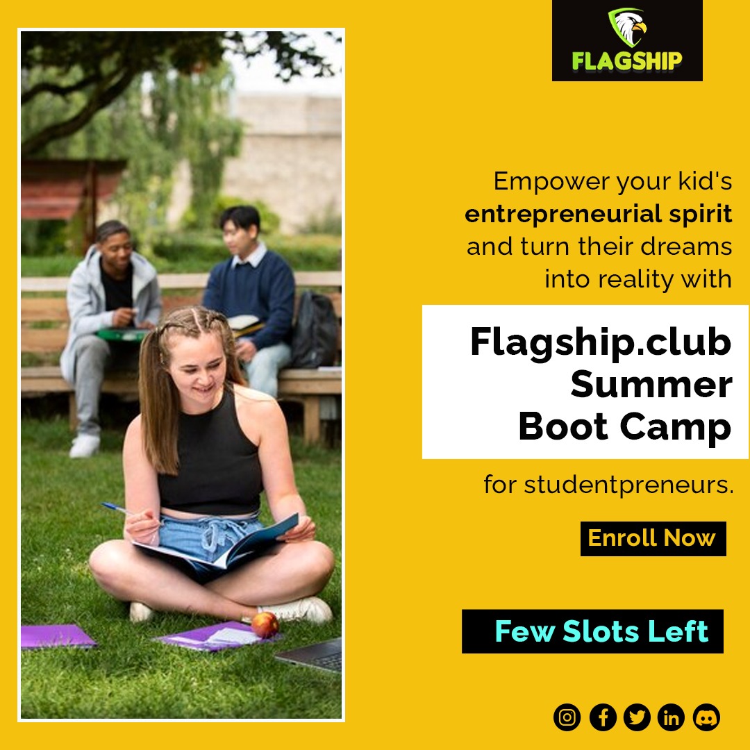 FlagshipClub's tweet photo. From ideation to launch, our flagship student entrepreneurship club provides the support and resources you need to turn your dreams into reality! 
.
Enroll Now: https://t.co/IrFq6BLyAg
.
.
#Flagship #BusinessIncubator #moziahbridges #CapitalRaisen #GrowthFunding #calebmaddix https://t.co/J8Y8JTt2eC