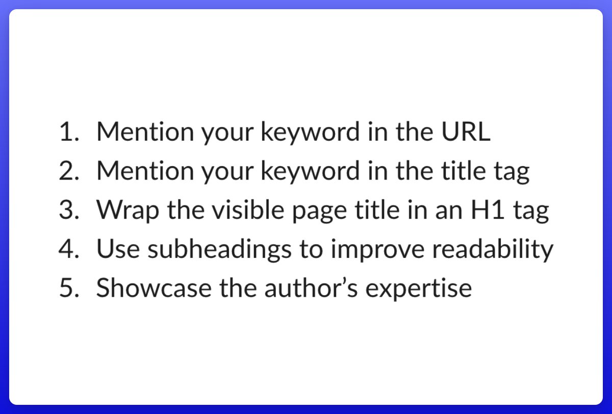 ahrefs's tweet photo. 5 easy ways to improve your on-page SEO 💡

Most on-page signals are small ranking factors—but they're within your control and well worth optimizing.

Let's get to it: https://t.co/1mMDLt00l0