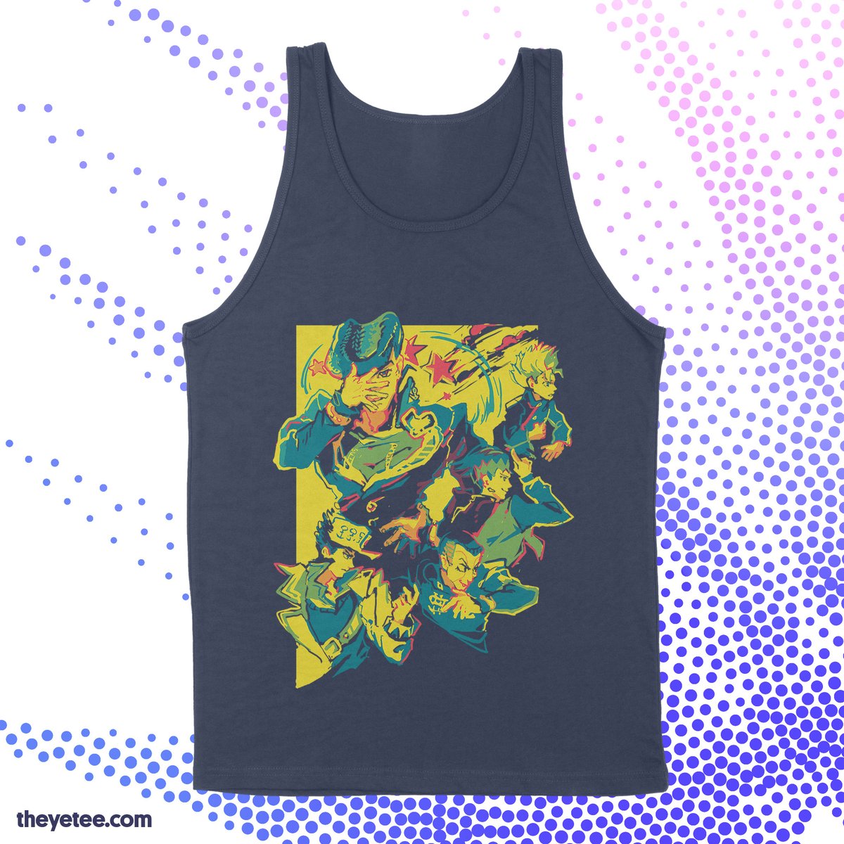 東方仗助 ,広瀬康一 ,空条承太郎 「Me and the boys on the way to kick some 」|The Yetee 🌈のイラスト
