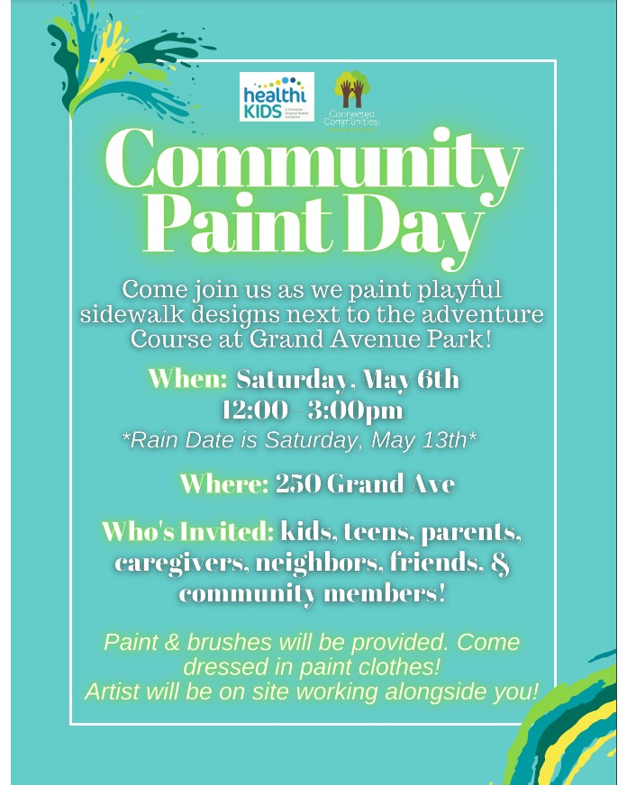 CommPlaceGR's tweet image. #CommunityPaintDay Reminder
Saturday May 6
12PM-3PM
250 Grand Ave
Thank you Healthi Kids and Connected Communities: EMMA &amp;amp; Beechwood !!