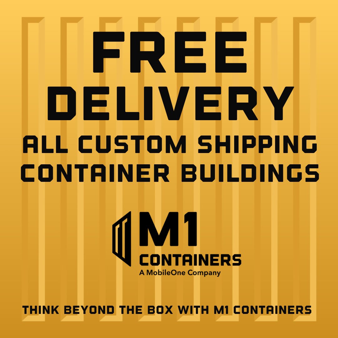 mobileoneus's tweet photo. FREE DELIVERY ALERT! 🚨 If you think a modified shipping container is right for your next project, RUN!! Free delivery in May for ALL custom shipping container orders! 
Head to https://t.co/eeTQcBNsah for a quote! 
#CustomShippingContainer #ContainerBuildings https://t.co/BuCKSy73T2