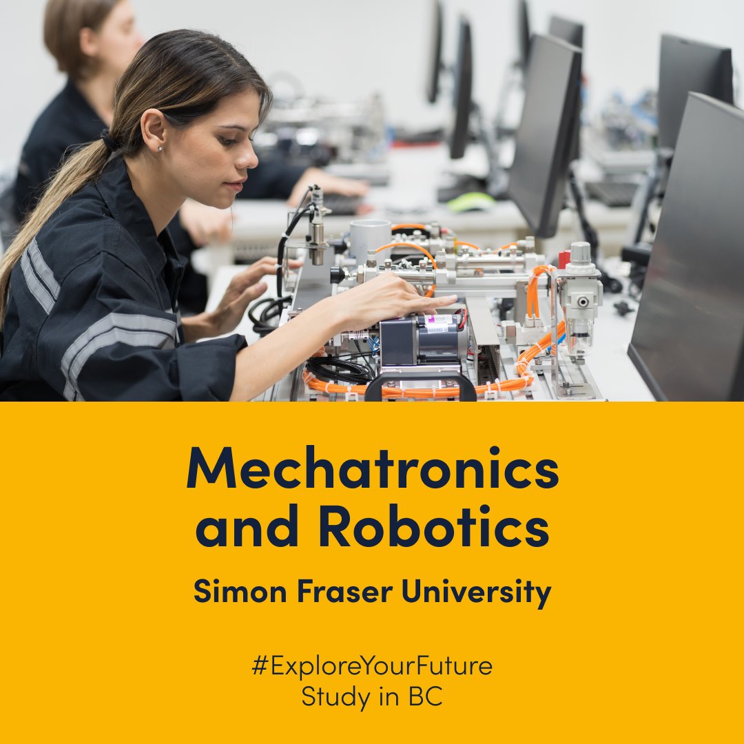 StudyinBC's tweet image. 🤖 Discover the exciting world of #Mechatronics and #Robotics at SFU! Combine engineering disciplines to create innovative systems and shape the future of technology. #ExploreYourFuture #StudyInBC