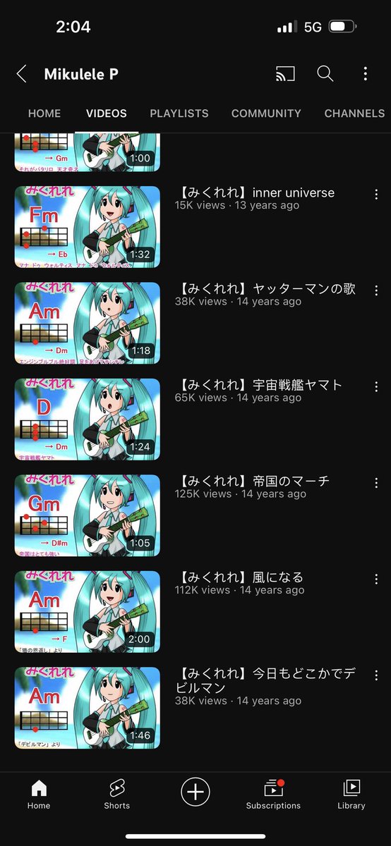 kzzrttt's tweet photo. really random but i just wanna mention this producer i’ve been aware of for more than a decade. mikuleleP is a producer who makes miku ukulele covers of random songs and has been doing it since 2009 https://t.co/8hvf2rkRFt