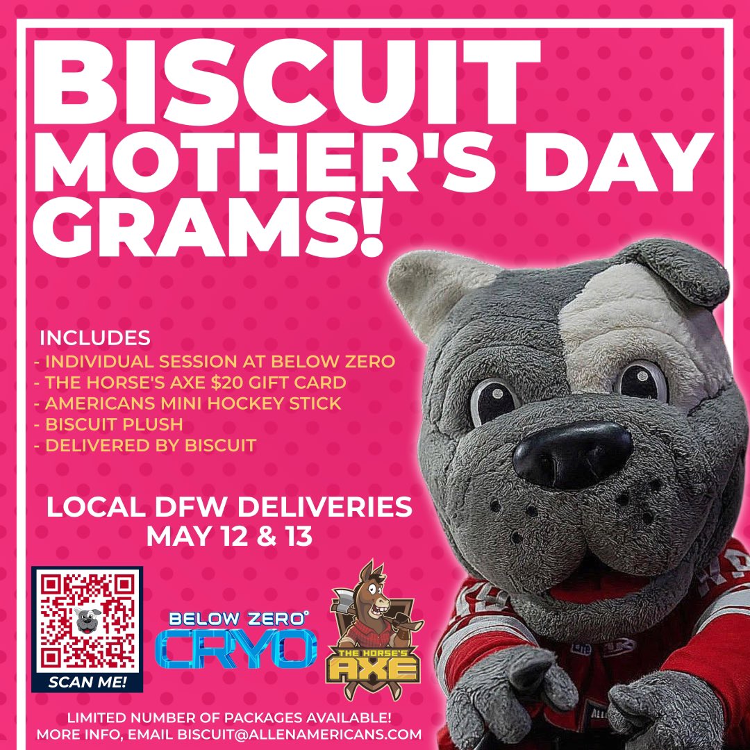 Need a gift for Mother’s Day? I got you covered!! Book today 📲bit.ly/BiscuitBulldog

Presented by <a href="/BZCfrisco/">Below Zero Cryo</a> and <a href="/horsesaxe/">The Horse’s Axe</a>