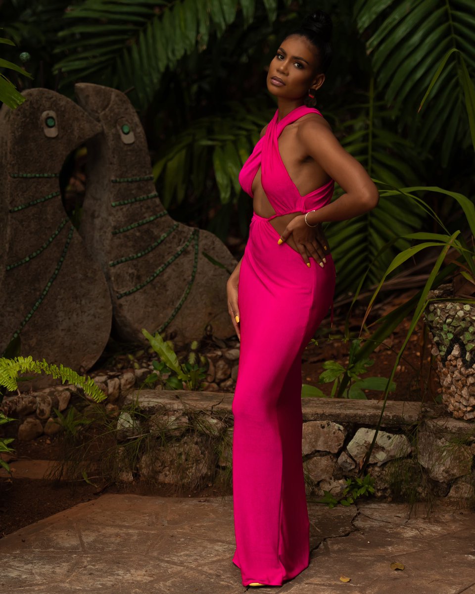 rednarim's tweet photo. Available exclusively at https://t.co/0EhGSEzfTz.

Look 13 — Pink Tulips Reimagined: draped fabrics across the wearer resembling the overlapping pattern of the flower, this dress is sleek and bold. https://t.co/q3qXljf8WN
