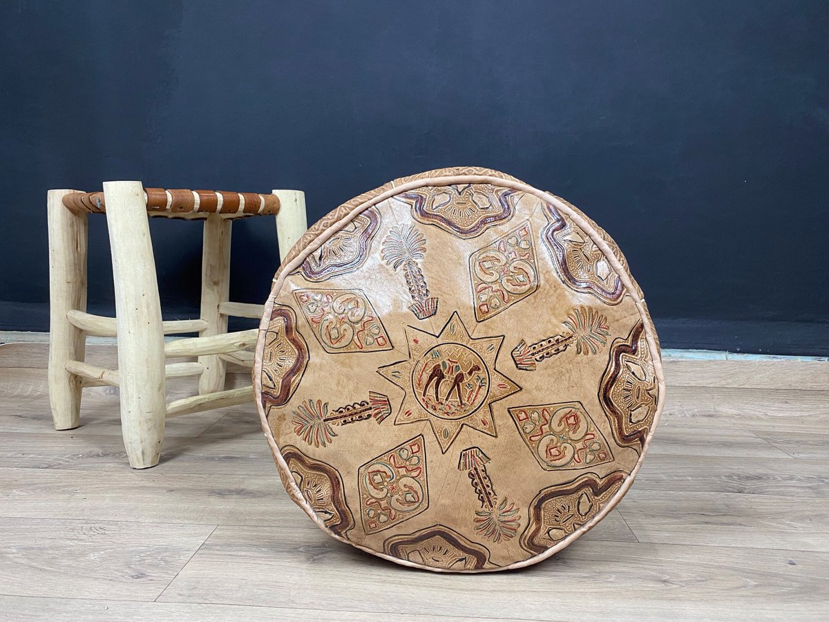 Excited to share the latest addition to my #etsy shop: 60%OFF !! Moroccan Handmade Leather Pouf - Ottoman Leather Pouf - Foot Rest Berber Pouffe etsy.me/41ZU3XO #brown #bedroom #bohemianeclectic #artisanhandmade #leatherfootrest #poofottoman #leatherpoofottoman