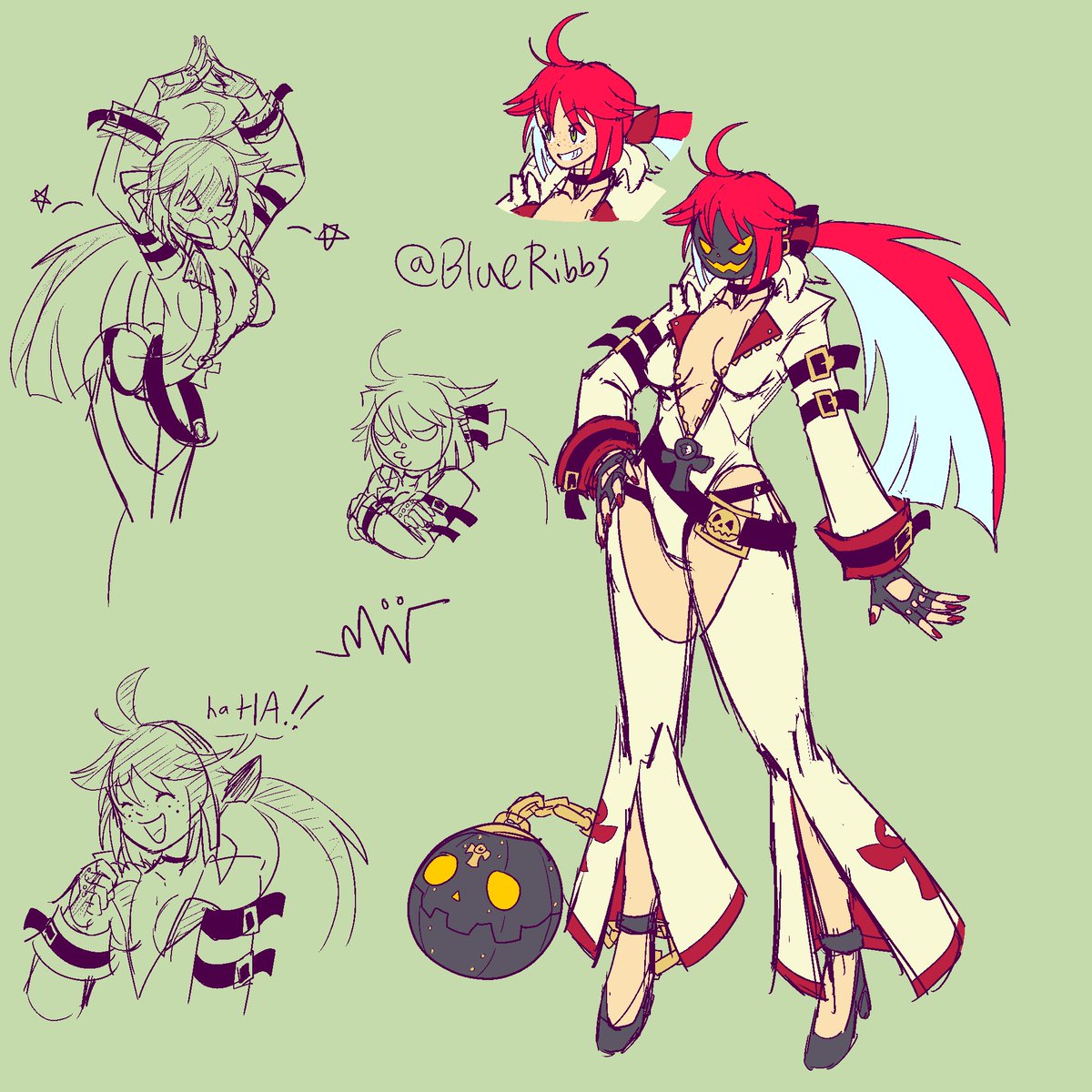 BlueRibbs's tweet image. for almost a year now, i've been making my own redesigns of guilty gear characters and having lots of fun doing it :D