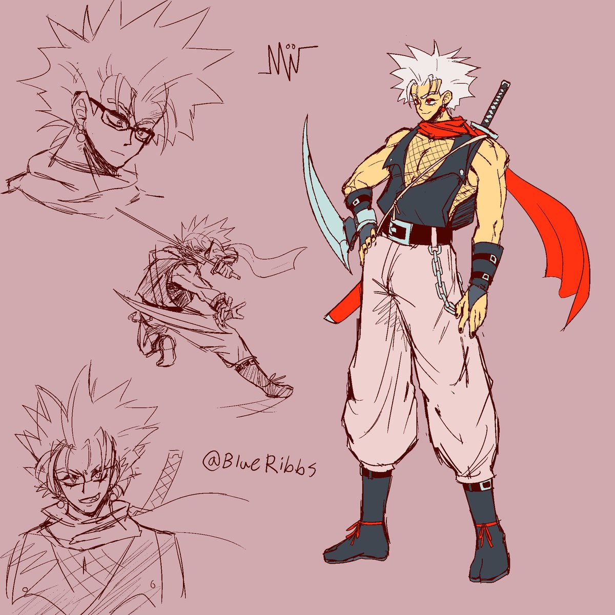 BlueRibbs's tweet image. for almost a year now, i've been making my own redesigns of guilty gear characters and having lots of fun doing it :D