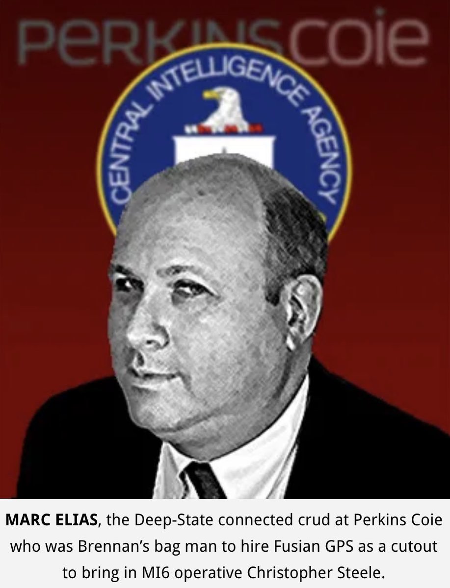 Player: MARC ELIAS, the Deep-State connected crud at Perkins Coie who was Brennan’s bag man to hire Fusian GPS as a cutout to bring in MI6 operative Christopher Steele.