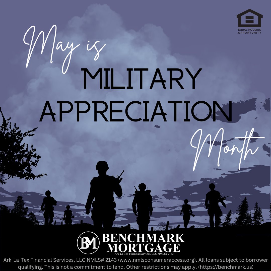 May is dedicated to honoring and appreciating the brave men and women who serve in the military and their families, acknowledging their sacrifices and unwavering commitment. 
#MilitaryAppreciationMonth #military #militarylove #militaryfamily #may #realtors #mortgages