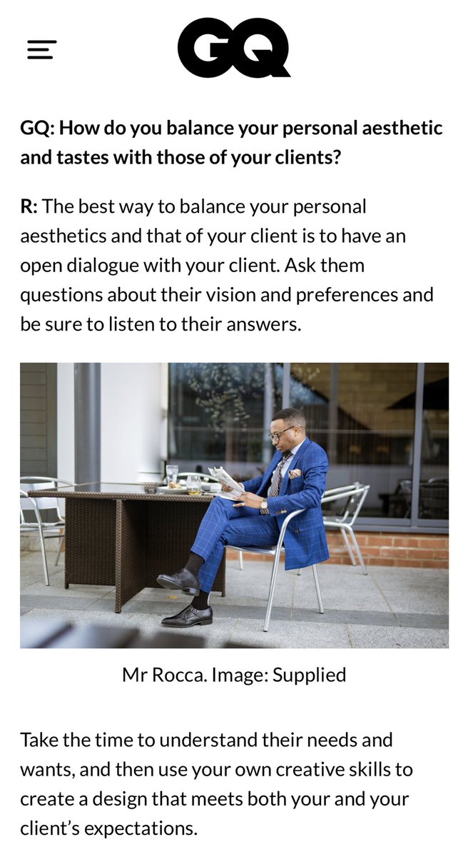 Mistar_Rocca's tweet photo. The Man, The Myth, The Legend!! 

There is no better way of telling my fashion story, journey and tips than being featured on @GQMagazine , I’m in awe and it’s so surreal mehn 🥹.

Know more about me and @mrroccalondon by clicking the link  below https://t.co/A3sGqqC82p #gq #sa https://t.co/v3ydqwruM7