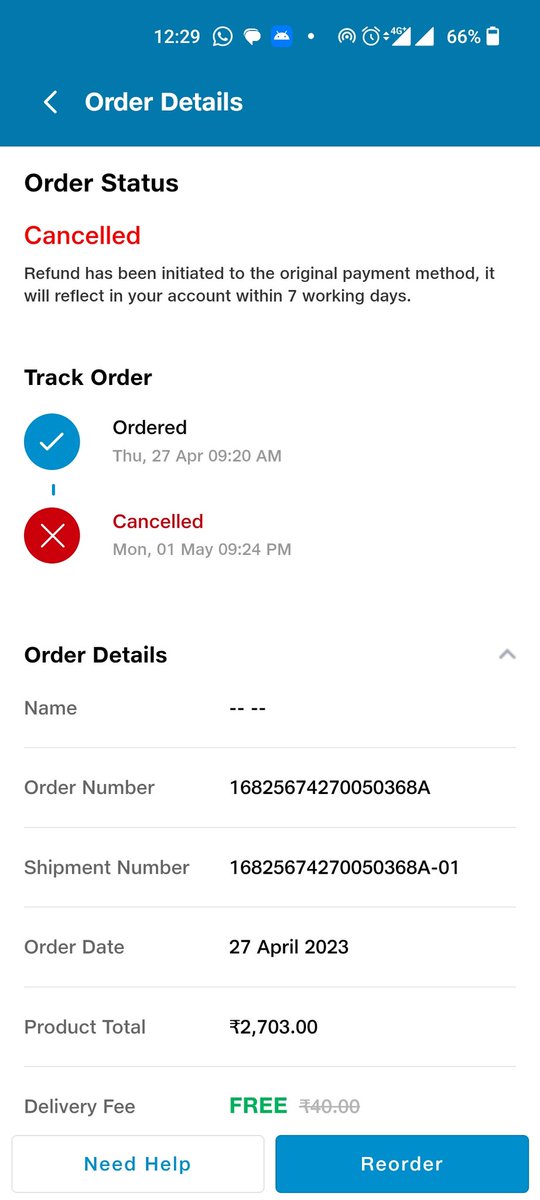niravnathwani's tweet photo. @JioMart_Support @JioMart @JioMart_Support my another order also automatically cancelled from your side why you take my order when you have nothing to ship. My both order money still not received in my account. Wrost user experience never buy from @JioMart. Please refund my money. https://t.co/NkCKPFuasj