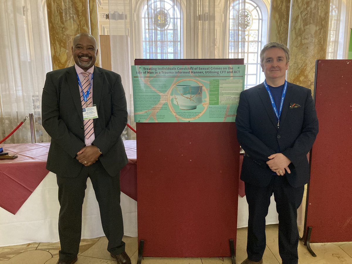 cwebster75's tweet photo. @IslePrison @HoustonAileen @theforensicpsy1. We are excited to present new initiatives to be implemented on the Isle of Man at the Nota conference. #traumainformed #progression #compassionfocussedtherapy https://t.co/I35oxT9BoO